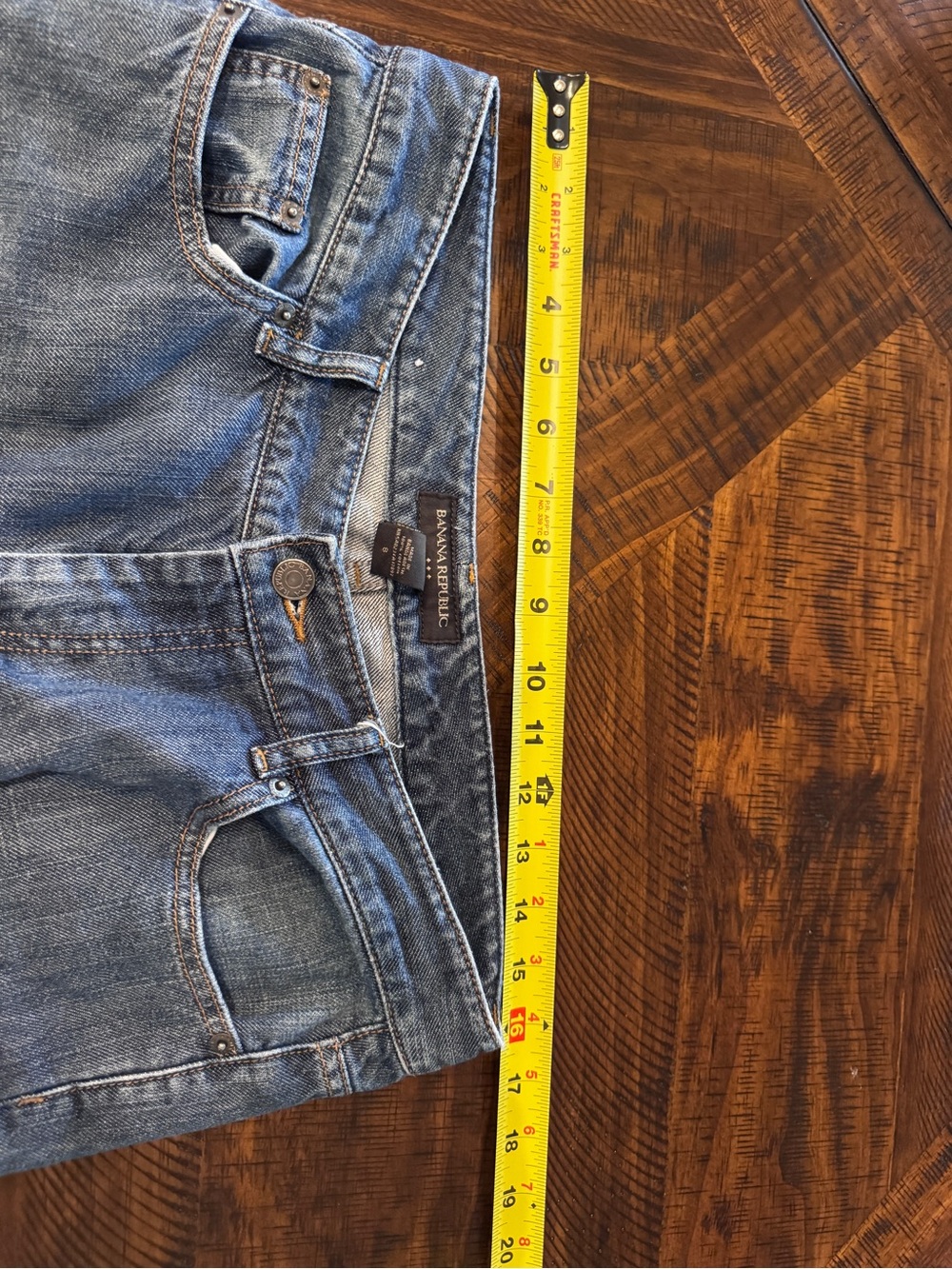 Banana Republic Women’s Size 8 Medium Wash 100% Cotton Straight Leg Jeans 32x31 - Picture 7 of 11